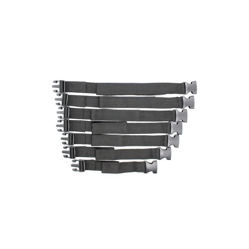 BDSMaster Lot de 7 Sangles Attaches Camisole Claps Noires